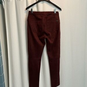 Sanctuary by Anthropologie Burgundy Skinny Ponte Faux Suede Pants